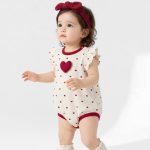 【66-90cm】ロンパース ベビー レッドハート フリル - 画像 (5)