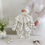【73-100cm】セットアップ ベビー フリル襟 総柄 - 画像 (8)