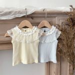 【73-100cm】トップス ベビー レース フリル襟付き ノースリーブ - 画像 (8)
