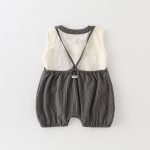 【73-100cm】セットアップ ベビー カジュアル サロペット&シャツ - 画像 (4)