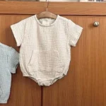 【66-90cm】ロンパース ベビー シンプル ポケット付き - 画像 (6)