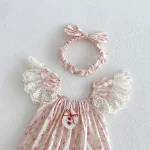 【66-140cm】ロンパースor ワンピース ベビー 小花柄 フリルスリーブ - 画像 (20)