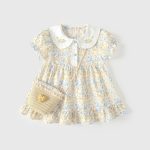 【80-110cm】ワンピース ベビー フラワー 総柄