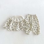 【73-100cm】セットアップ ベビー フリル襟 総柄 - 画像 (16)