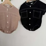 【60-90cm】ロンパース ベビー 韓国風 ポケット付き デニム - 画像 (17)