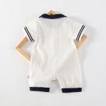 【66-90cm】半袖ロンパース ベビー セーラー風 - 画像 (9)