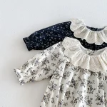 【66-90cm】ロンパース ベビー レース襟 小花柄 - 画像 (13)