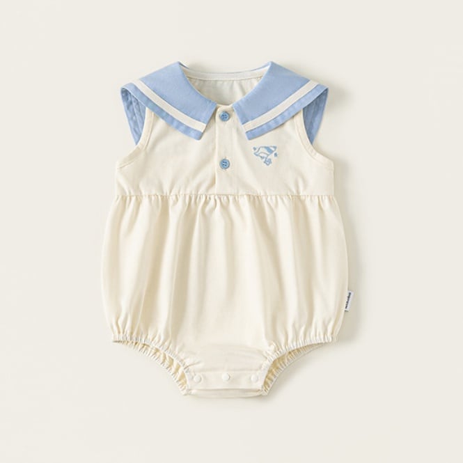 f5298465f6593d2517b0babcc31dc14f.jpg 【66-90cm】ロンパース ベビー ノースリーブ セーラー - 画像 (1)