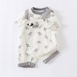【73-100cm】セットアップ ベビー 可愛い ドッグ柄 サロペット＆シャツ - 画像 (9)