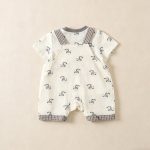 【73-100cm】セットアップ ベビー 可愛い ドッグ柄 サロペット＆シャツ - 画像 (8)