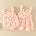 【66-100cm】ロンパースorワンピース ベビー 花柄 フリル - 画像 (7)
