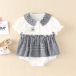 【66-90cm】ロンパース ベビー ベアロゴ チェック - 画像 (6)