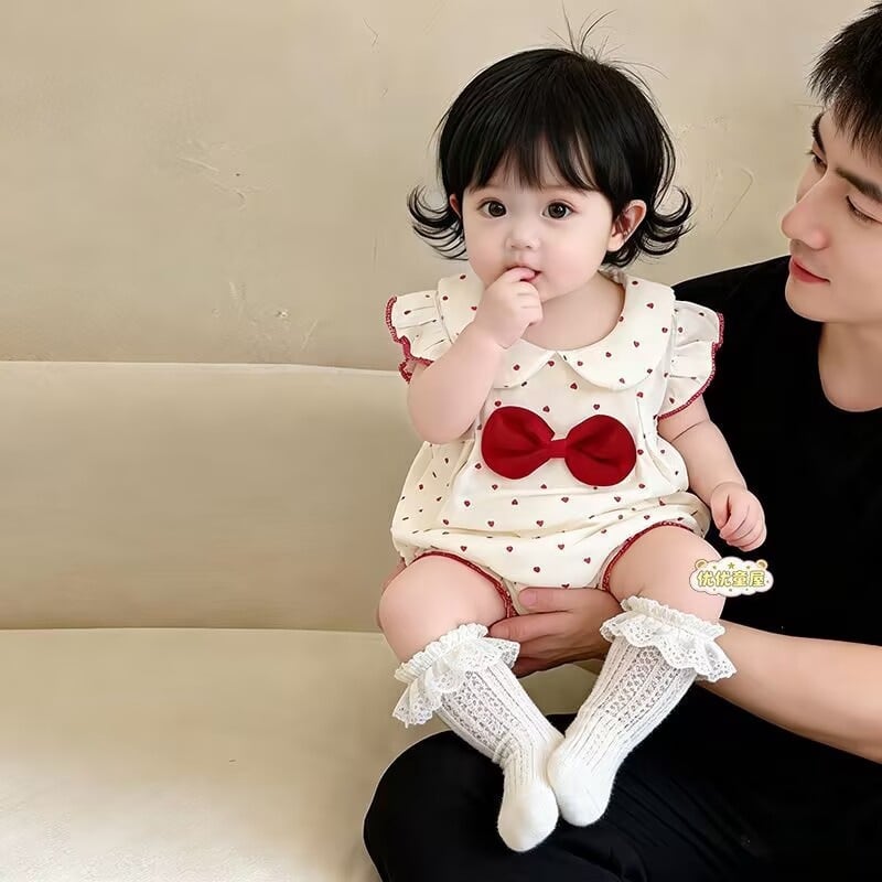 fad85b80e094dde8be8e28795f3da658.jpg 【73-100cm】ロンパース ベビー 可愛い ハート - 画像 (1)