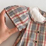 【66-90cm】ロンパース ベビー レトロ チェック柄 - 画像 (13)