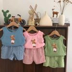 【73-110cm】セットアップ ベビー 熊 プリント - 画像 (4)