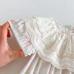 【66-90cm】ロンパース ベビー レース襟 小花柄 - 画像 (20)