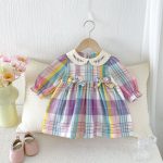【73-110cm】ワンピース ベビー カラフル チェック - 画像 (5)
