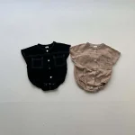 【60-90cm】ロンパース ベビー 韓国風 ポケット付き デニム - 画像 (6)