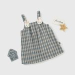 【100-110cm】ワンピース ベビー ウサギ チェック キャミソール - 画像 (3)