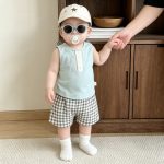 【73-120cm】ベストorショートパンツ ベビー カートゥーン かわいい