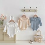 【66-90cm】ロンパース ベビー フリル襟 シンプル - 画像 (3)