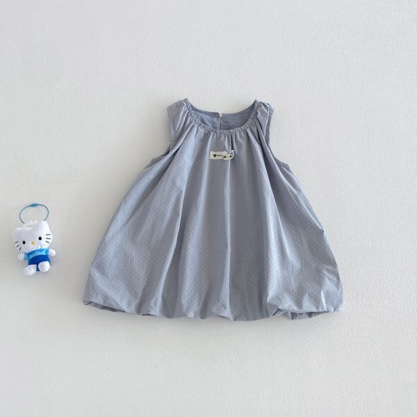 【73-100cm】ワンピース ベビー ノースリープ ドット柄