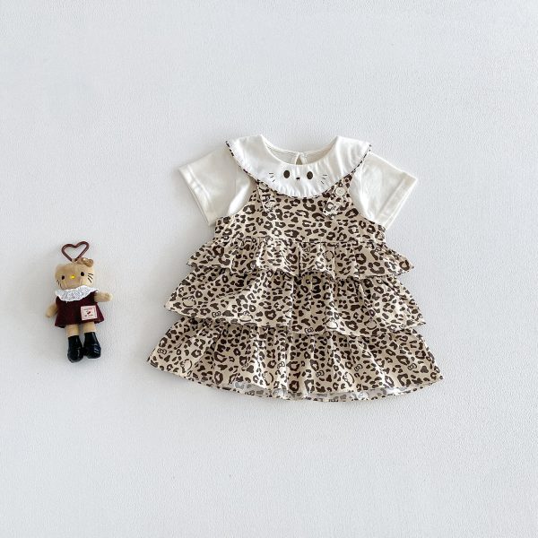 【73-100cm】ワンピース ベビー レオパード カートゥーン