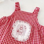 【66-90cm】ロンパース ベビー チェック柄 キャミソール - 画像 (8)