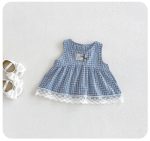 【73-100cm】セットアップ ベビー チェック柄 ノースリープ - 画像 (7)