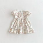 【80-130cm】ワンピース 女の子 花柄 フリル スウィート - 画像 (9)