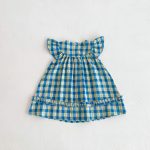 【80-130cm】ワンピース 女の子 チェック柄 フリルスリーブ - 画像 (9)