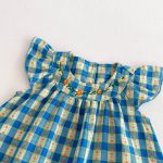 【80-130cm】ワンピース 女の子 チェック柄 フリルスリーブ - 画像 (10)