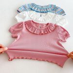 【80-130cm】半袖Ｔシャツ 女の子 折り襟 合わせやすい - 画像 (22)