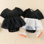 【66-90cm】ロンパース ベビー ブラック ワンピース風 - 画像 (6)