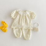 【80-130cm】ルームウェア 女の子 ドット柄 フリル