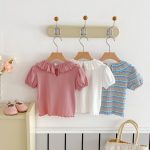 【80-130cm】半袖Ｔシャツ 女の子 折り襟 合わせやすい - 画像 (8)