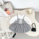【73-120cm】セットアップ 女の子 レース チェック - 画像 (3)