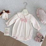 【66-100cm】ロンパース ベビー 小花柄 丸襟 - 画像 (2)