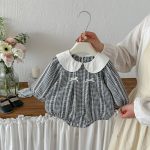 【66-90cm】ロンパース ベビー 襟付き チェック - 画像 (3)