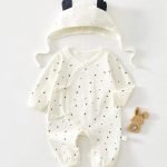 【52-80cm】カバーオール＆帽子 ベビー ドット柄 シンプル - 画像 (5)