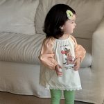 【73-100cm】ブラウス ベビー 長袖 カートゥーン プリント - 画像 (3)