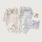 【59-90cm】カバーオール ベビー レトロ プリント