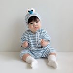 【66-90cm】オールインワン ベビー 韓国風 ボーダー - 画像 (9)