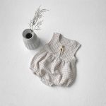 【66-100cm】ロンパースorワンピース ベビー ノースリーブ チェック - 画像 (6)