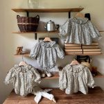 【66-90cm】ロンパース ベビー 韓国風 ブルー花柄 - 画像 (10)