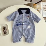 【66-90cm】ロンパース ベビー ベースボール ストライプ - 画像 (3)