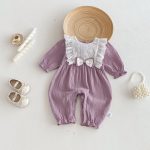 【66-90cm】カバーオール ベビー レース 刺繍 - 画像 (2)