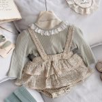 【66-100cm】サロペットロンパース&トップスベビー 小花柄 - 画像 (3)