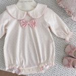 【66-100cm】ロンパース ベビー 小花柄 丸襟 - 画像 (3)