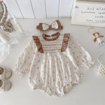 【66-90cm】ロンパース ベビー フリル 小花柄 - 画像 (12)